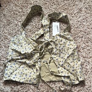 Reformation Floral Sage and Blue Tank Top